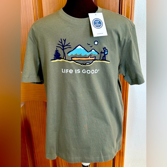 NWT LIFE IS GOOD sS(men) tees x2-unisex-earth tones-nice quality 💯cotton - Picture 2 of 9
